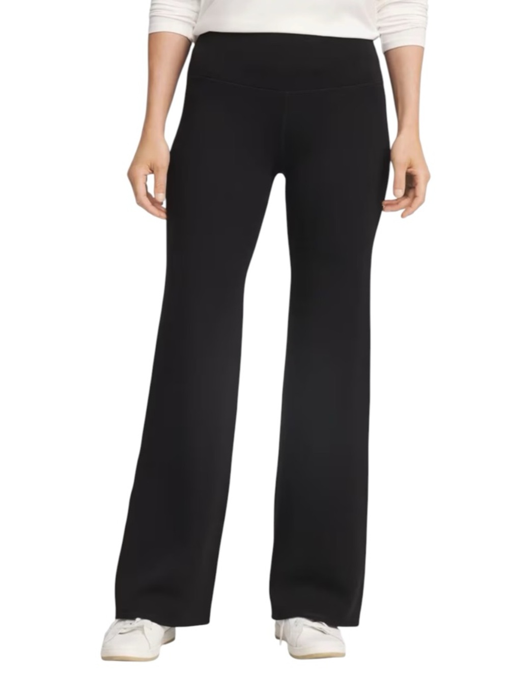 Chico’s Zenergy Black Soft Scuba Flare Legging Pants Size 3R US 16 NWT